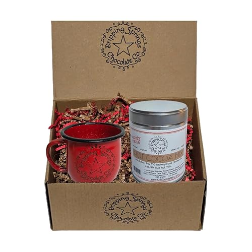 Miniatura 6 de Dripping Springs Chocolate Co Juego de regalo de chocolate caliente de bastón de caramelo, recipiente de mezcla de cacao caliente de bastón de