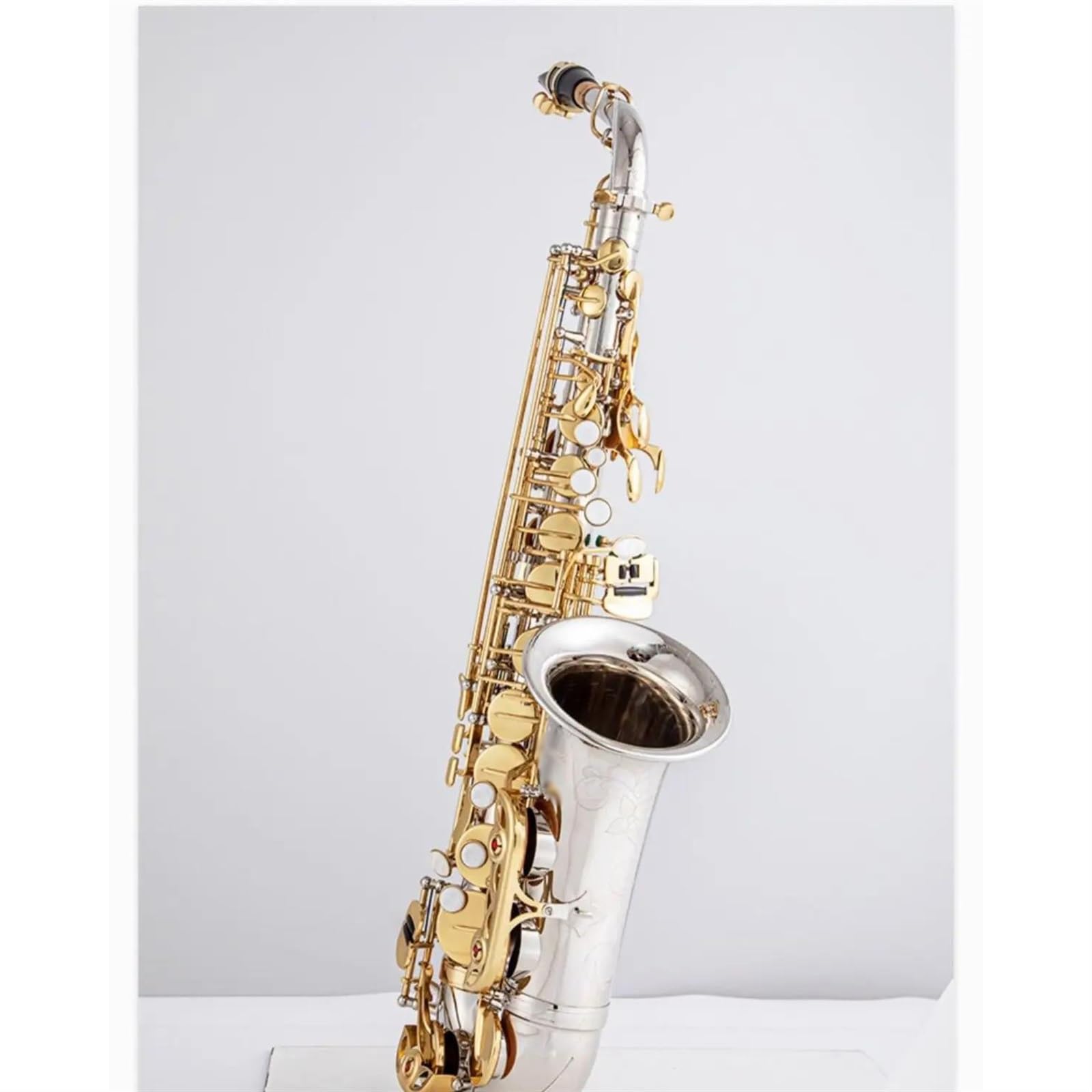 Saxofón Saxofón Alto Con Llave Plateada Y Dorada, Saxofón Alto Profesional Con Estuche Y Boquilla (Color : Cloth bag)