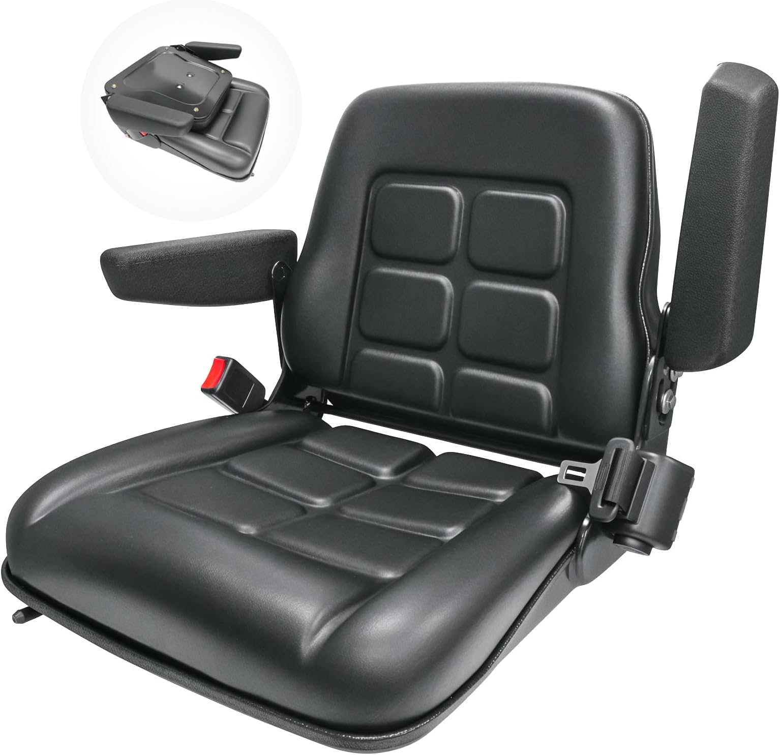 Riding Mower Seat Suspension Seat Adjustable Backrest Headrest