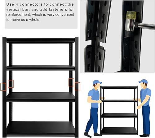 Miniatura 7 de PACHIRA E-Commerce Estantería de garaje de 72 pulgadas, estantes de almacenamiento de metal de 5 niveles, estante de cocina ajustable, estanterías