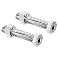 Vista 8 de PATIKIL Tornillo hexagonal externo hueco M12x20mm, 2 juegos de tornillos cilíndricos de rosca de lámpara a través del perno de agujero con tuerca