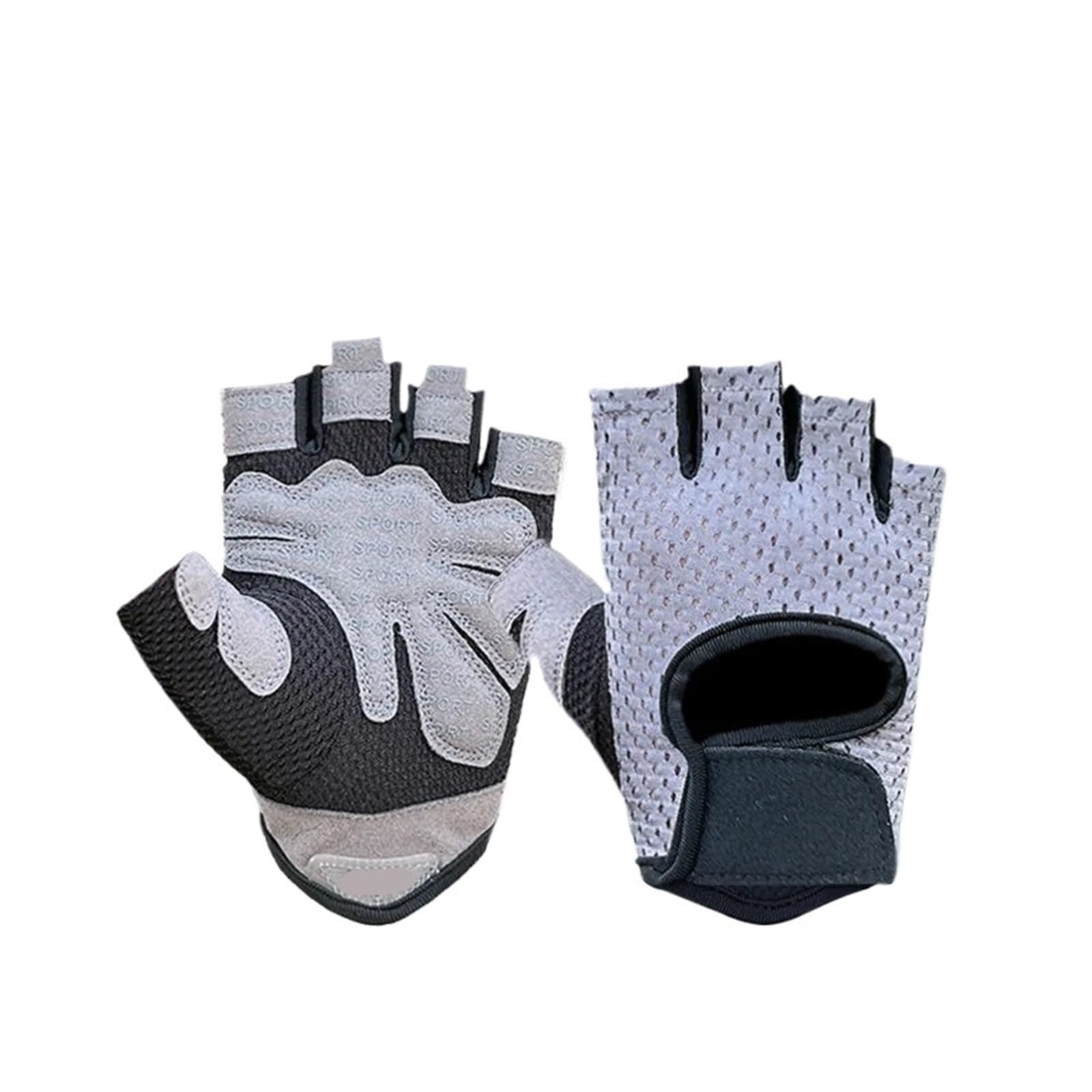 Rękawiczki z odkrytymi palcami, 2 pary rękawiczek rowerowych Fitness Kobiety Mężczyźni Bez palców(Gray,Small)