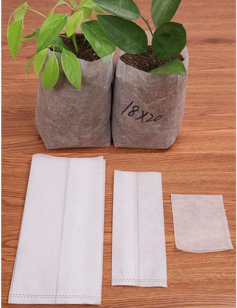 300Pcs Biodegradable Non-Woven Seedling Nursery Bag, for Plant Grow Bags Fabric Pouch Pots Eco-Friendly Planting Bags (Size : 18x20cm (300pcs))