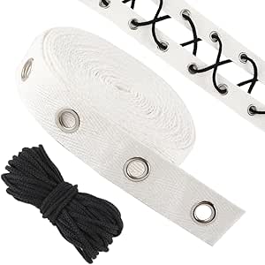 Amazon.com: GORGECRAFT 4 Yards Eyelet Tape Trim 19mm Wide White Cotton ...