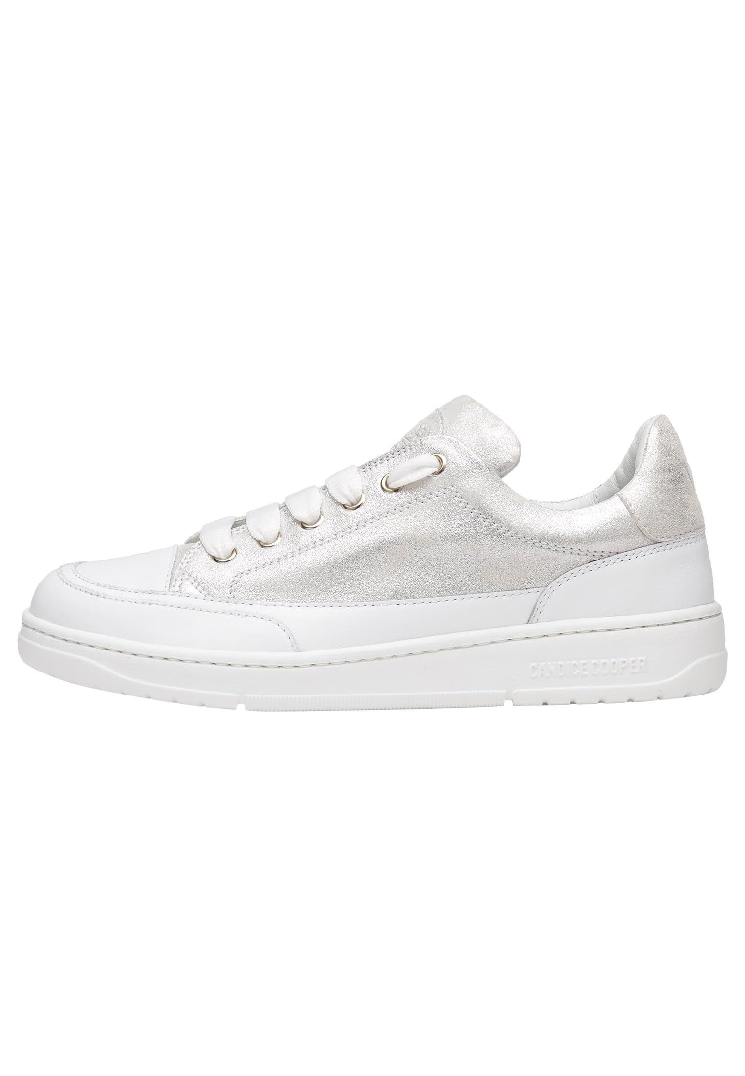 Candice Cooper VELANIE Leather Sneakers, Silver, 35 EU