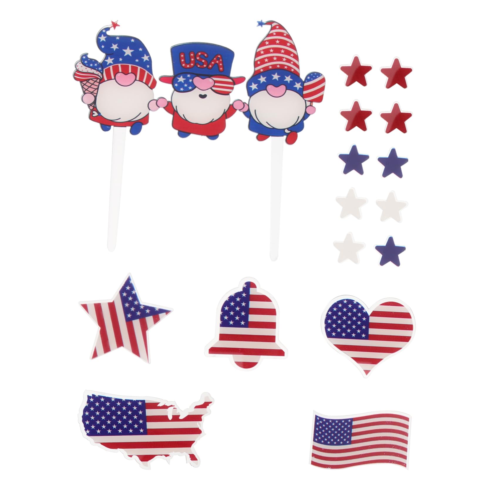 Adornos para tartas y decoraciones alegres Cabilock para el Día de la Independencia