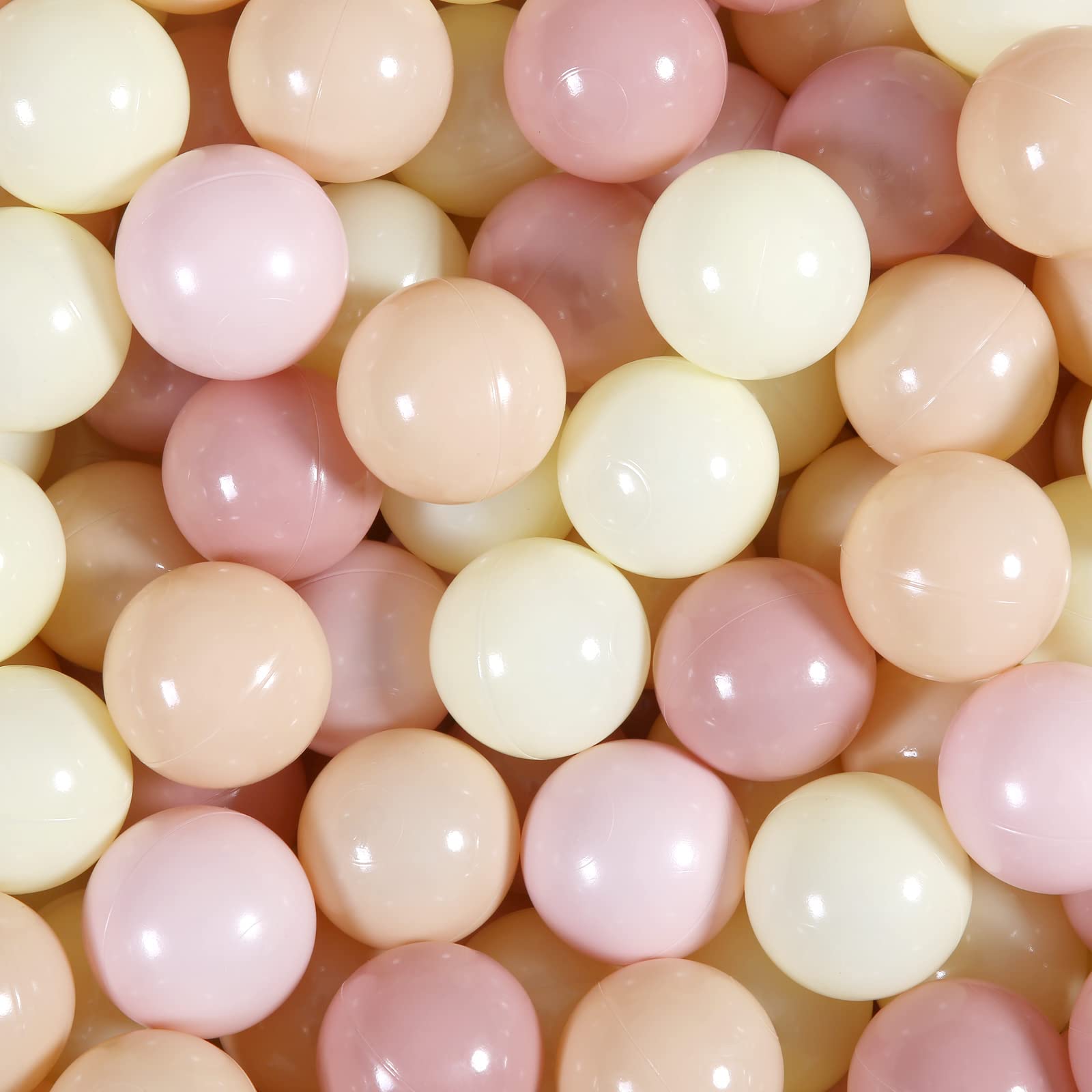 Realhaha Ball Pit Balls- Pink Play Balls Play Balls for Baby Girls Toddlers Kids Play Tent Pool Playhouse Playpen Party Decoration, 100pcs,Pink+Beige+Light Pink