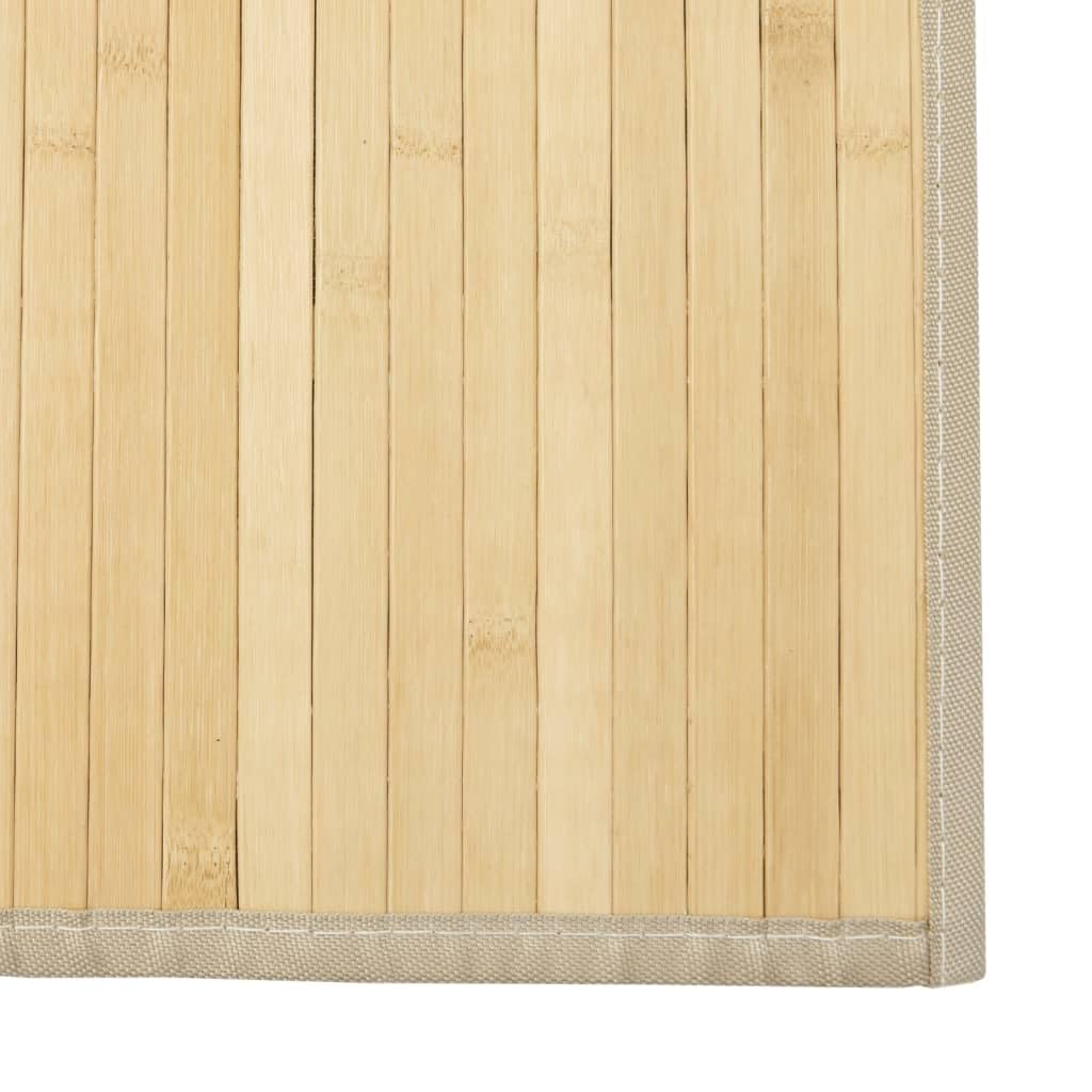 Tapis en bambou - 100 x 100 cm - Carré - En bambou véritable - Antidérapant - Aspect naturel - Revêtement de sol décoratif - Naturel clair
