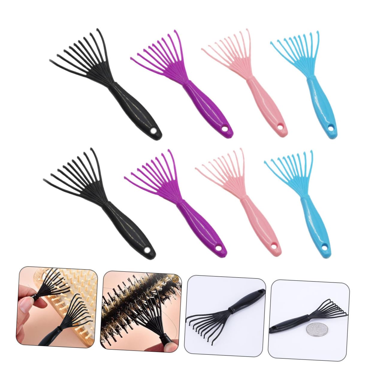 SOESFOUFU Detangler Brush Comb Cleaner Tool Set Scalp Build up Remover Hair Remover Random Color