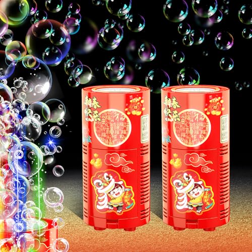 Feuerwerk Seifenblasenmaschine (2PCS 13Löcher) mit Lichtern Luftblasen Wunderkerzen Geburtstagsdeko Automatischer Seifenblasen Maschine für Kinder Party Hochzeit Geburtstag Chinesisches Neujahrsfest