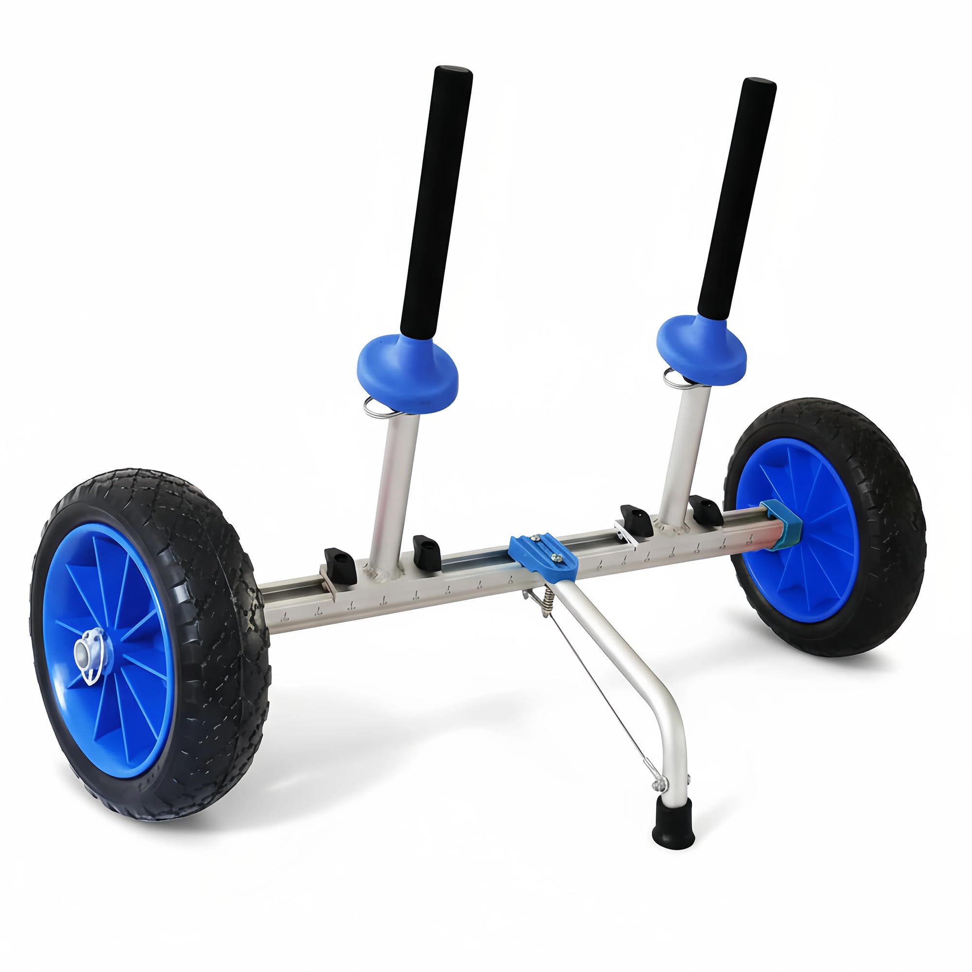 Carrello per kayak con ruote sporche, rimovibile e regolabile in larghezza, adatto per kayak e canoe con fori Scupper