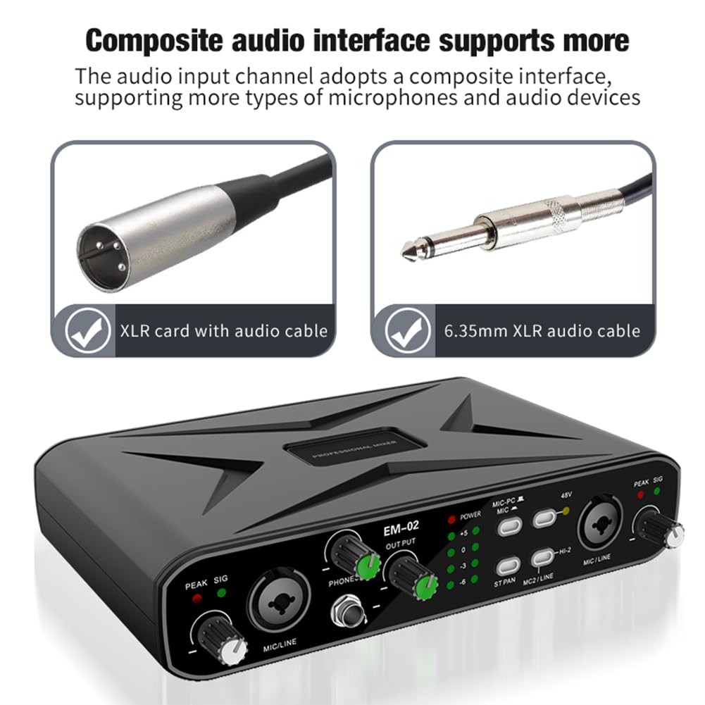 Tarjeta de Sonido Diseño Compacto Sólido Negro