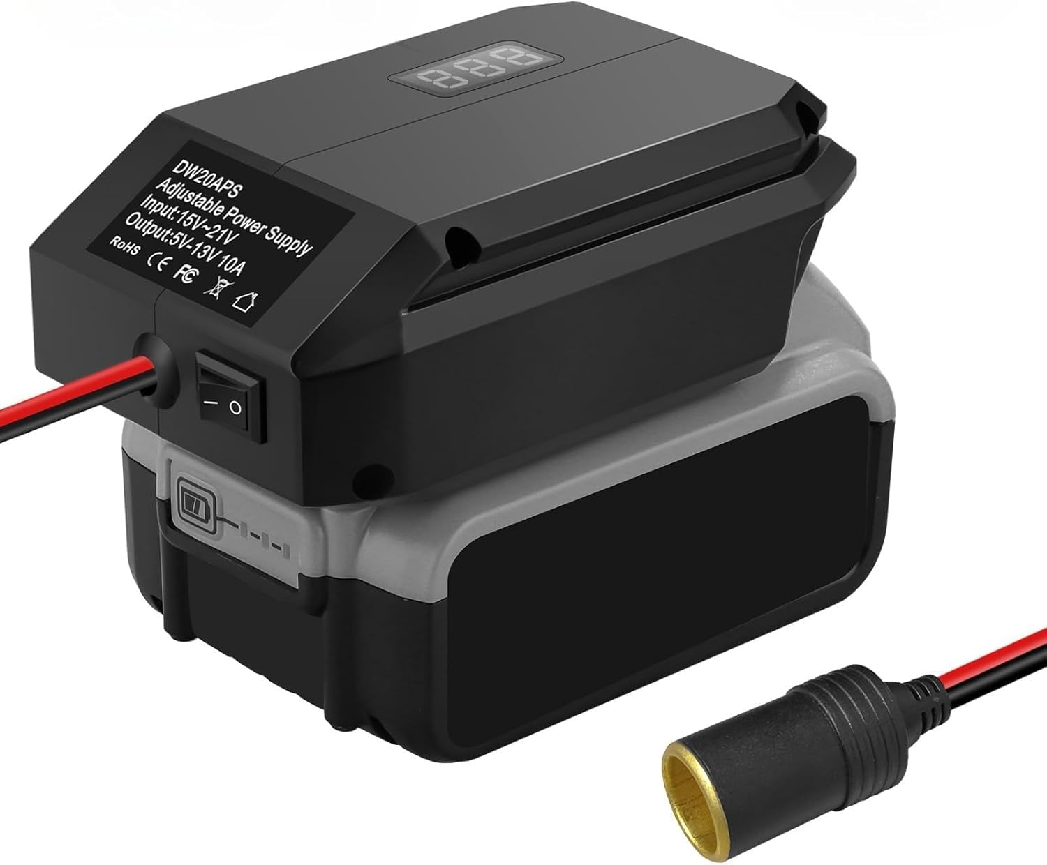 Adaptateur de batterie abaisseur pour batterie Dewalt 20 V, connecteur d'alimentation pour appareils de voiture, chargeur à monter soi-même, convertisseur Buck Station d'alimentation, adaptateur