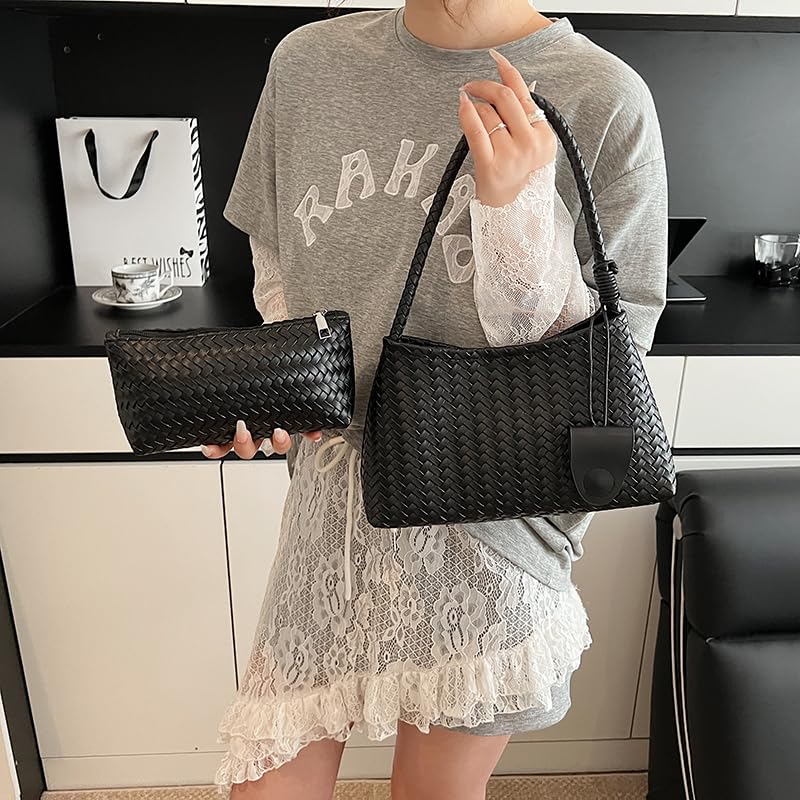 Bolso Hobo Tejido para Mujer de Cuero Vegano miniatura 2