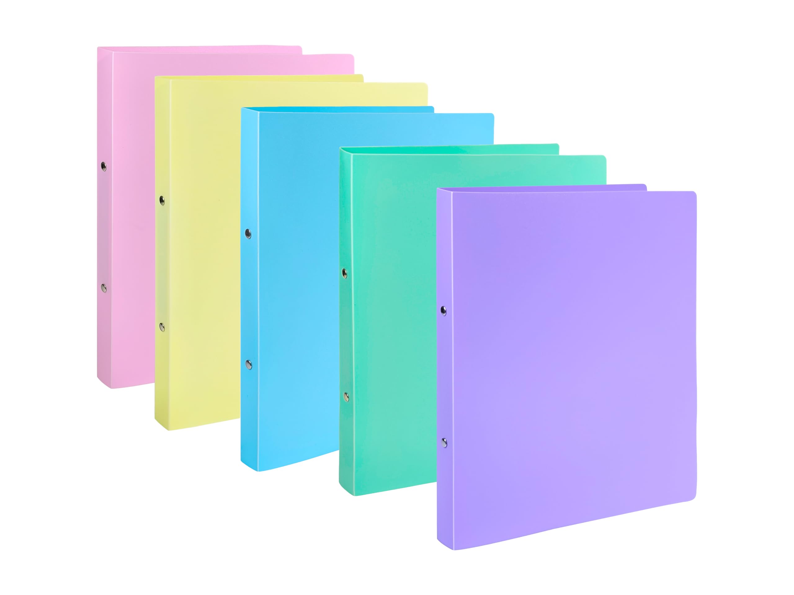 Pack of 10 Assorted Pastel Colours A4 Ring Binders - 2 O-Ring Document Folders for A4 Paper Storage, School, Office, Home Filing, Coursework, Projects & Document Organisation