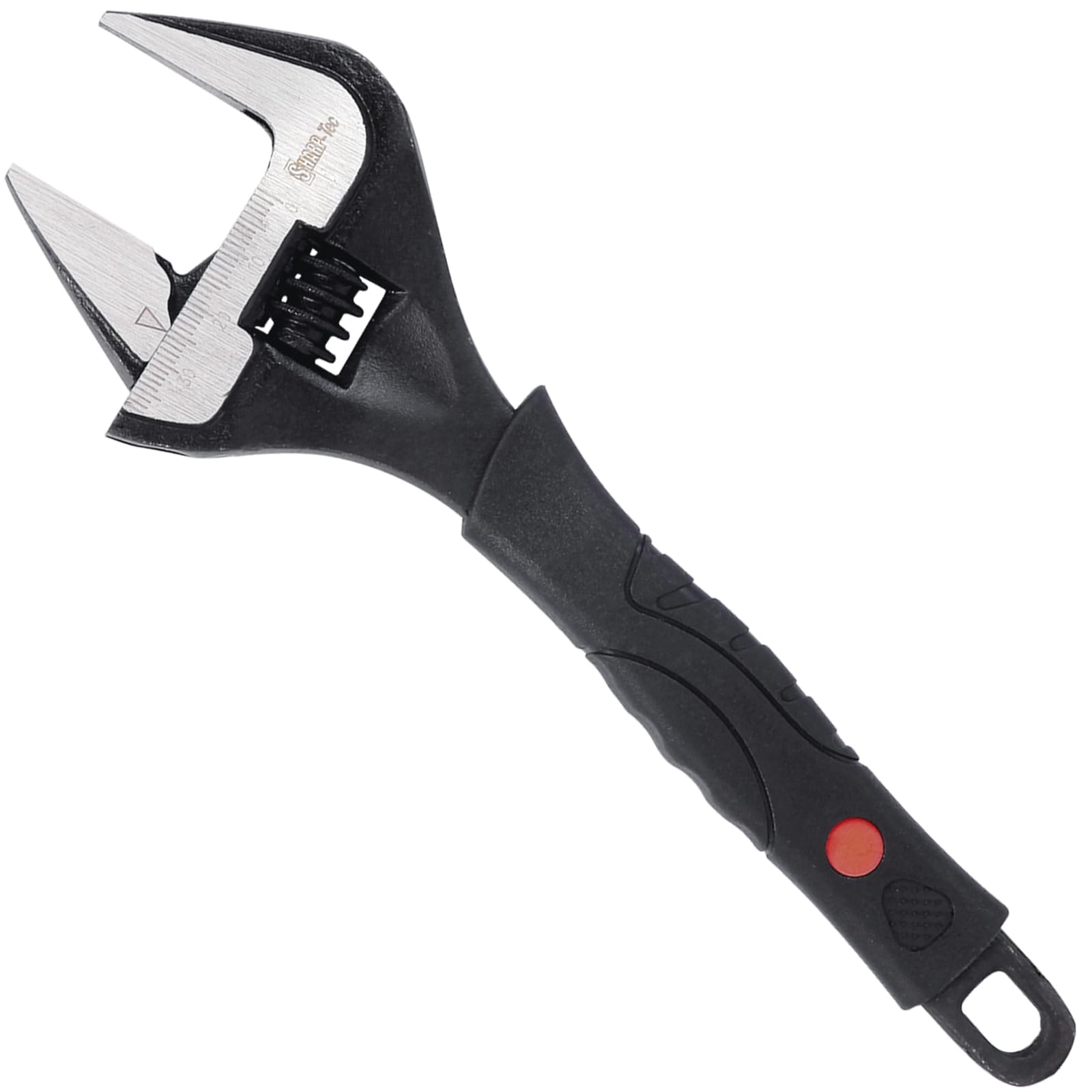 Sharp-tec 8-Inch Adjustable Spanner Wrench (200mm), 36mm Wide Jaw Large Opening, Chrome Vanadium Steel, Black Oxide Finish