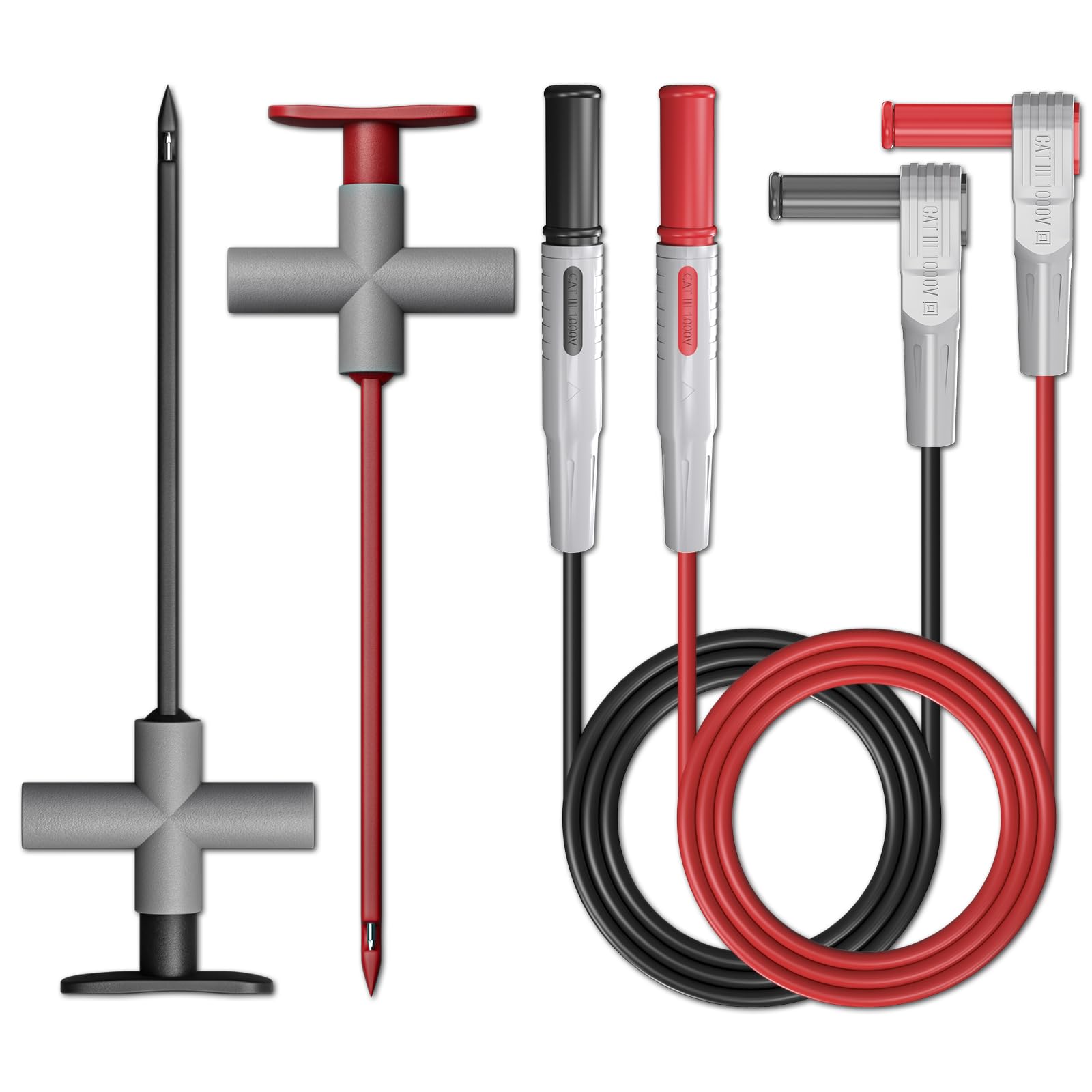 Goupchn 2PCS Multimeter Test Leads 4mm Banana Plug Male to Male with Puncture Probes Wire-Piercing Test Clip Tool for Multimeter Testing Automotive