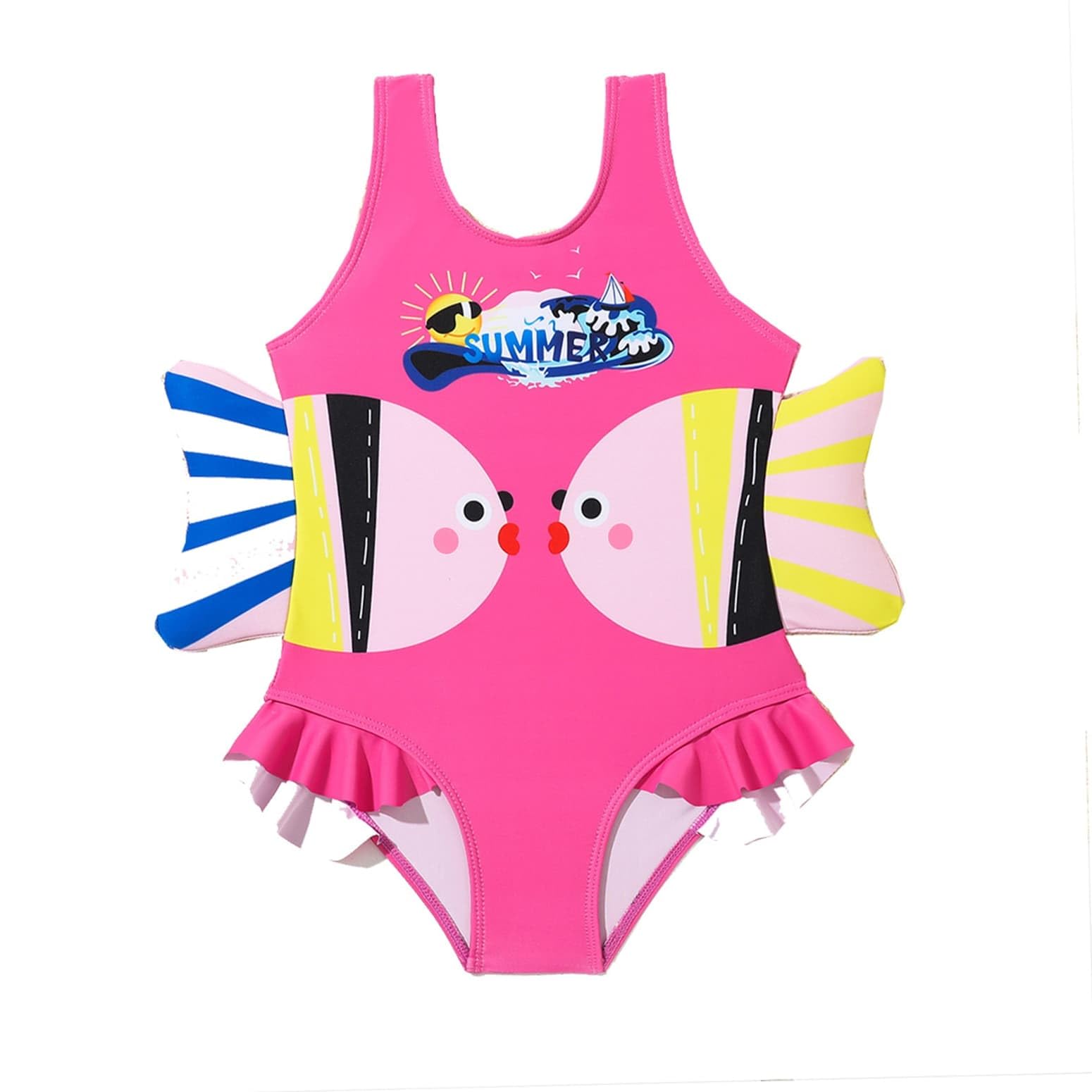 Traje de baño una pieza sin mangas ligero para niñas 2-7 años monokini surf playa
