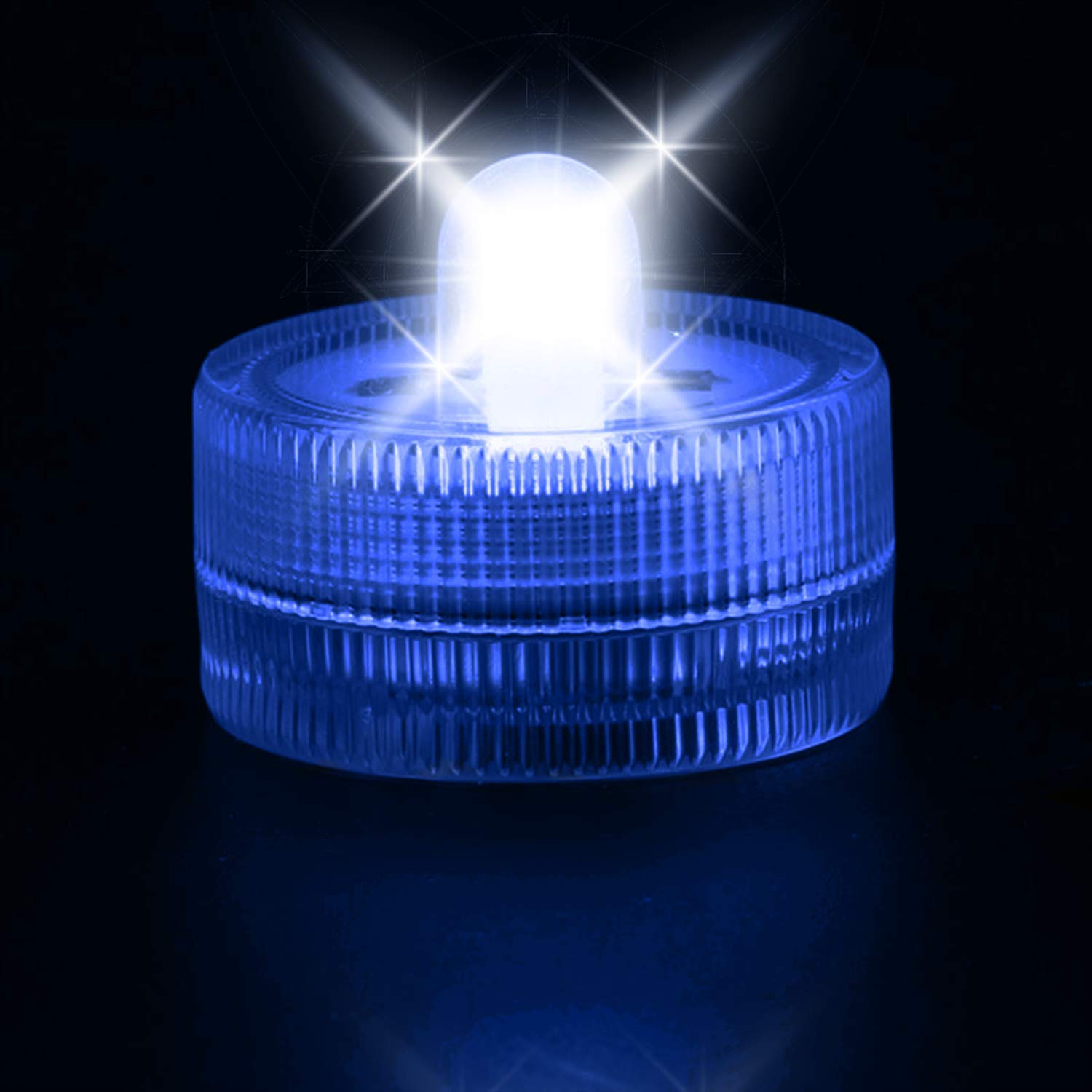 Trimming Shop Blue LED Tea Lights 10 Pack, Battery Operated Non Flickering Flameless Candle Lights Fake Candle Decoration for Halloween, Birthday, Wedding, Event Decoration, Festivals
