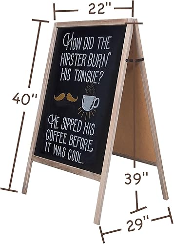 Miniatura 3 de Pizarra RHF, letrero de pizarra, letrero de acera enmarcado, pizarrones de sándwich, exhibición de menú rústico para restaurante, doble cara,