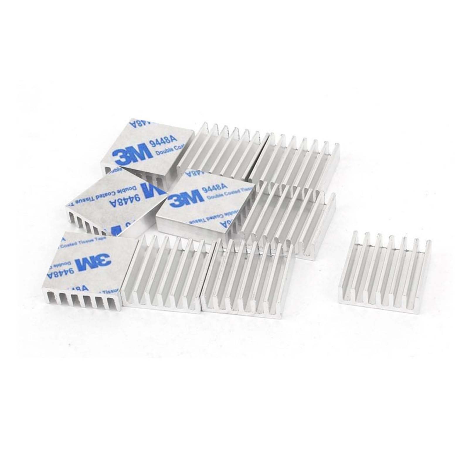 Dissipateur de chaleur en aluminium 20x20x6mm avec ruban thermique pour IC et imprimante 3D (10 pcs)