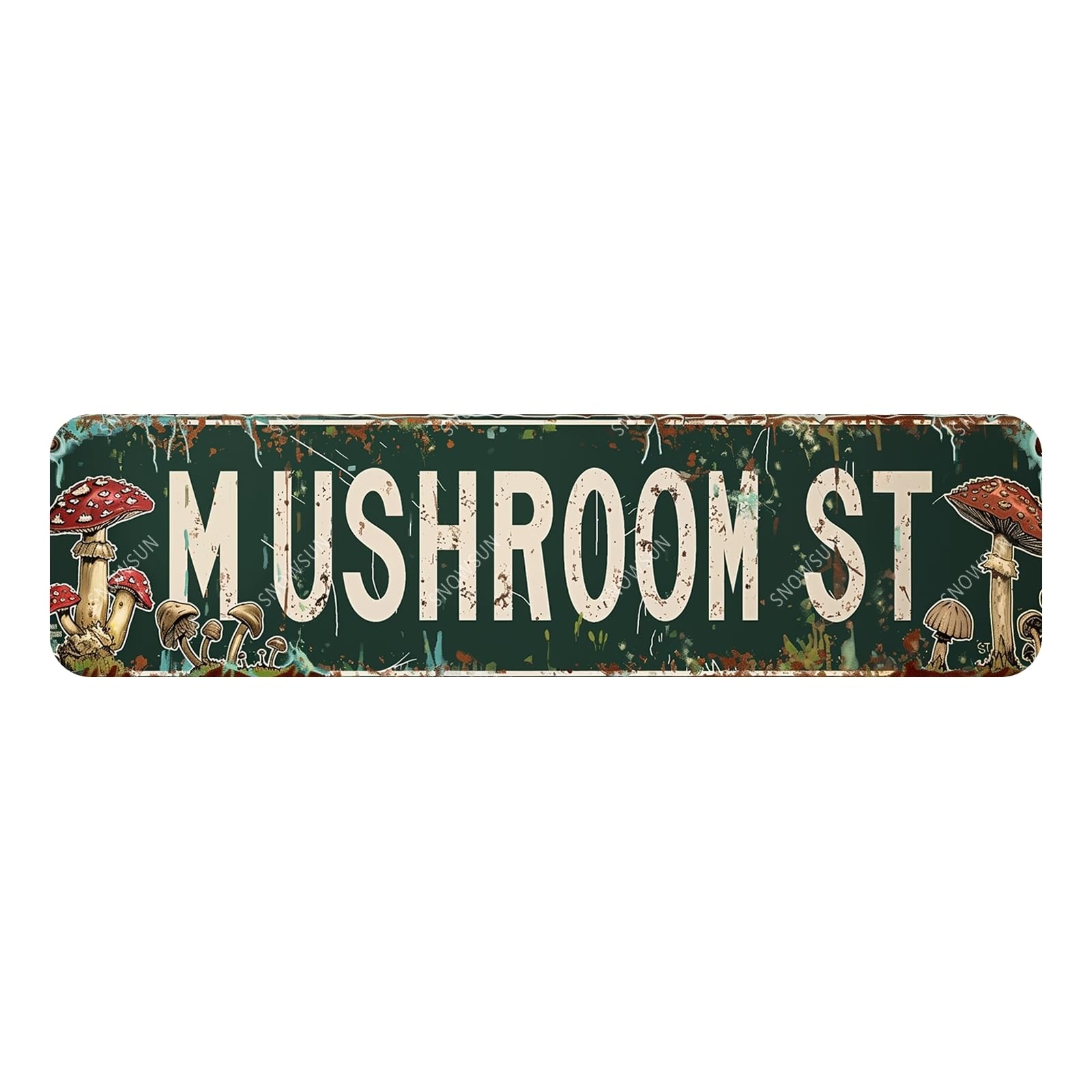 Mushroom ST Funny Metal Signs Vintage Tin Sign for Home Street Yard Bar Cafe Garage Shop 4x16 Inch