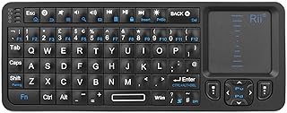 Rii K06 Mini Bluetooth Keyboard,2.4GHz Wireless Keyboard with IR Remote, Mini Keyboard with Touchpad Compatible with Android TV Box， Mac, Laptop, Windows, Tablet