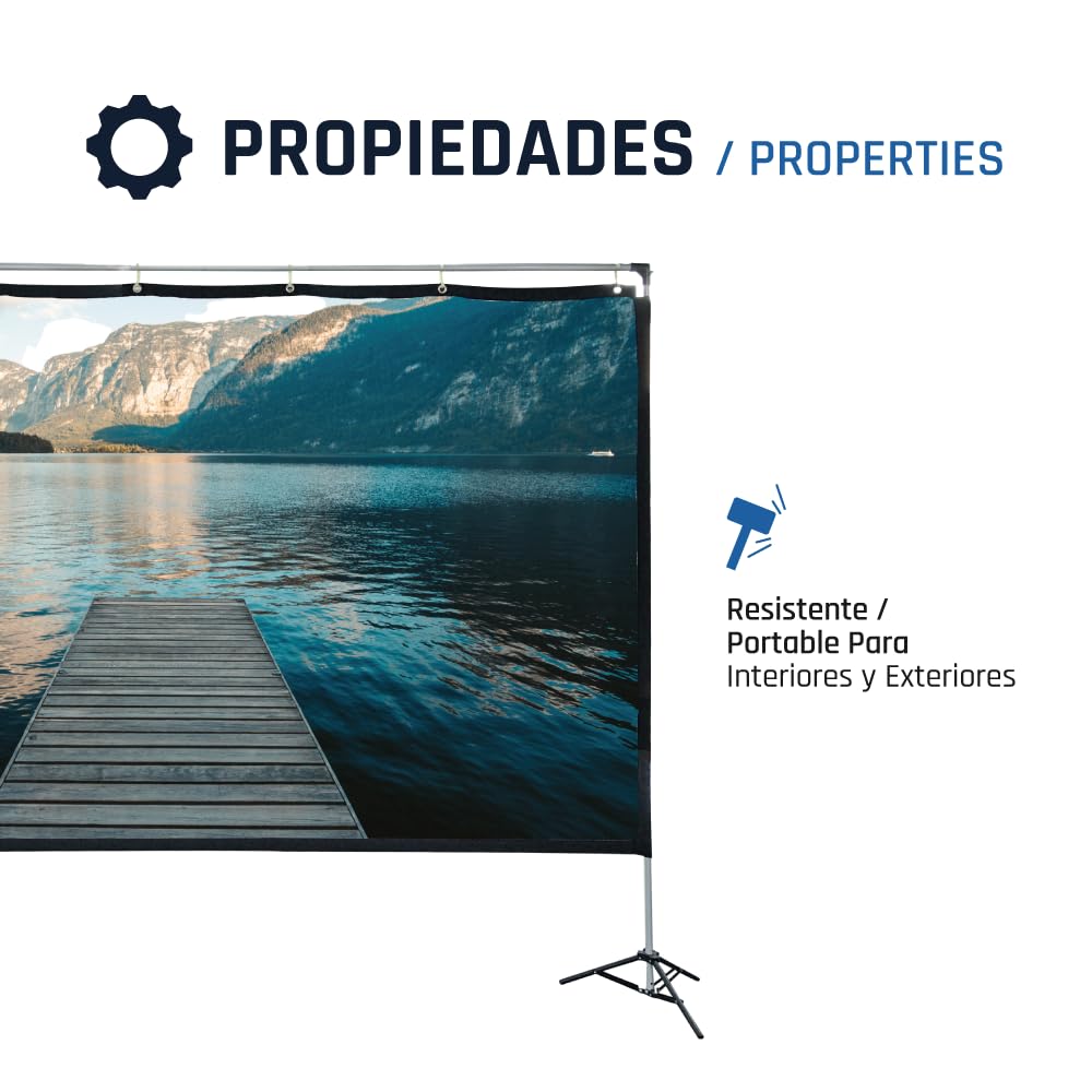 iggual Pantalla Proyección 100" 16:9 Plegable Portátil con Soporte Visión 120º Compatible 4K Interior Exterior Bolsa Transporte
