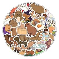 Weatail 50PCS Waterproof Cartoon Animal Stickers Pack Capybara Sticker Lovely Capybara Decals For Water Bottles Laptop Luggage, Mobile Phone Skateboard Decors