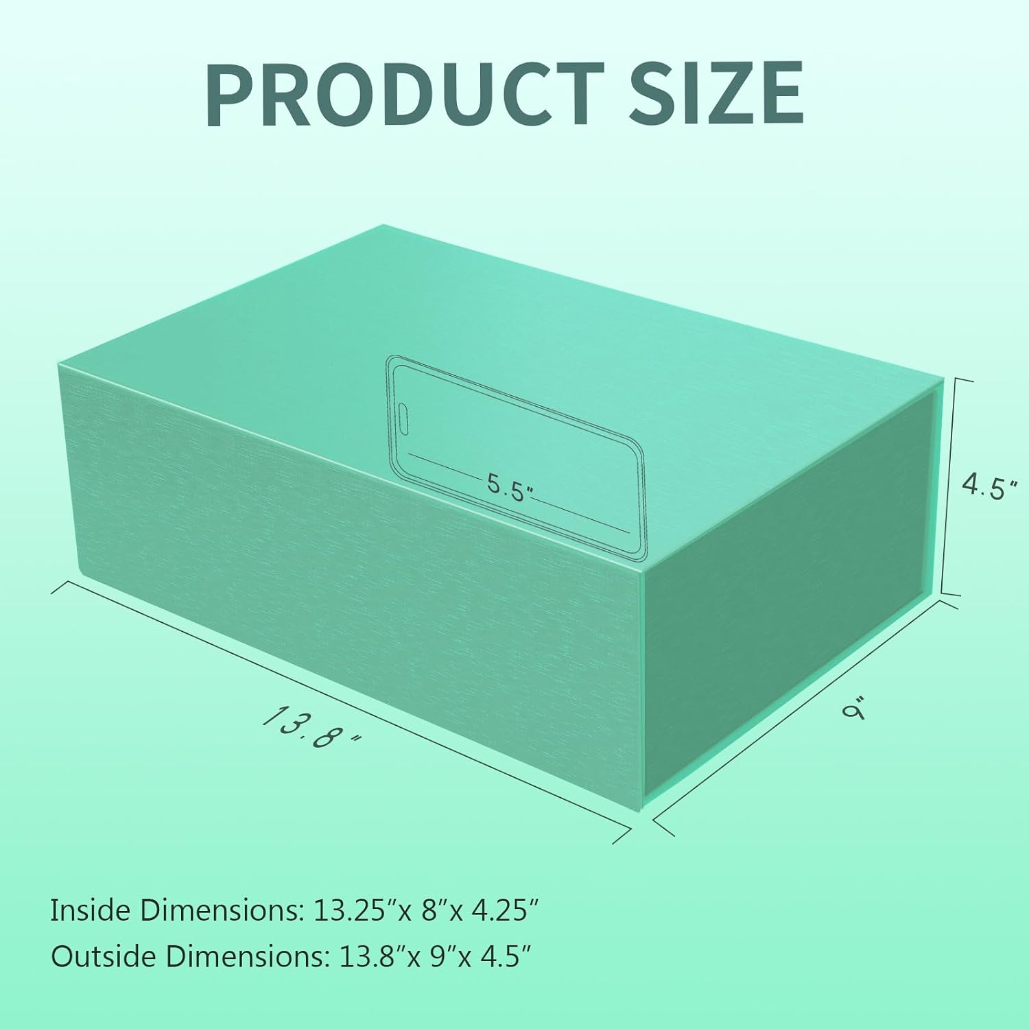Tiffany Blue Gift Box with Magnetic Lid,13.8x9x4.5 In Present Packaging Box image 2