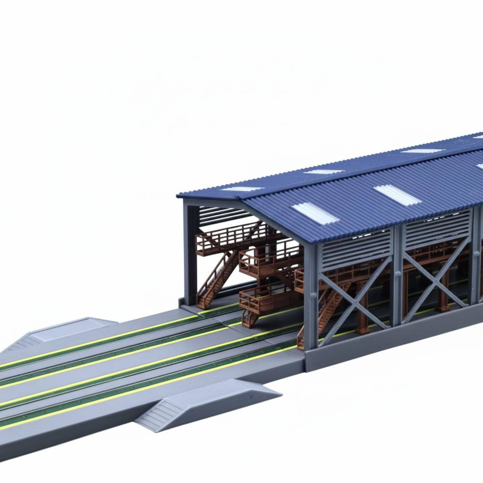 MagiDeal Taller Ferroviario N Escala 1 160 Complejo Locomotoras Taller Estación Edificación Accesorio Material Listo para Usar Diseño para Vía Atascos Adecuado para Dioramas Maquetas Aficionados