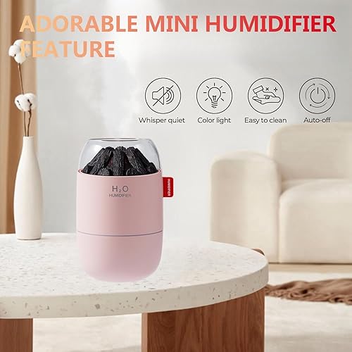 Miniatura 3 de Mini humidificador portátil, pequeña niebla fría, humidificador personal de escritorio para dormitorio de bebé, viajes, oficina, hogar, 2 modos de