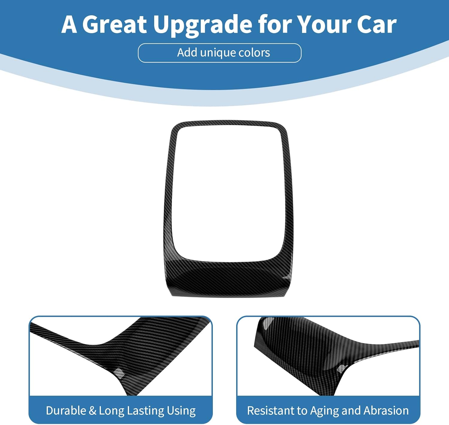 for Durango Center Console Radio/AC Control Panel Cover Trim for Dodge Durango 2014-2020 Black Carbon Fiber Interior Accessories 1pc