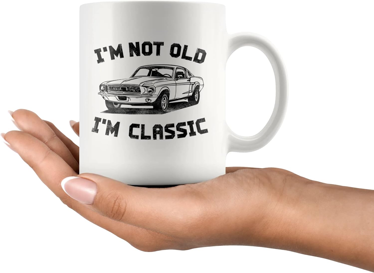 Panvola I'm Not Old I'm Classic Retirement Gift Mug Retired Senior Dad Father Grandpa Granddad Birthday Gifts For The Car Enthusiast Ceramic Cup (White) - Image 6
