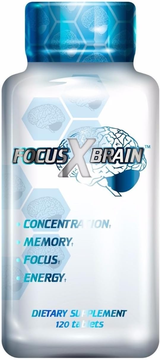 Brain-Boost FOCUS X BRAIN Natural Brain Function Support Supplement Memory, Concentration, Focus & Energy (120)