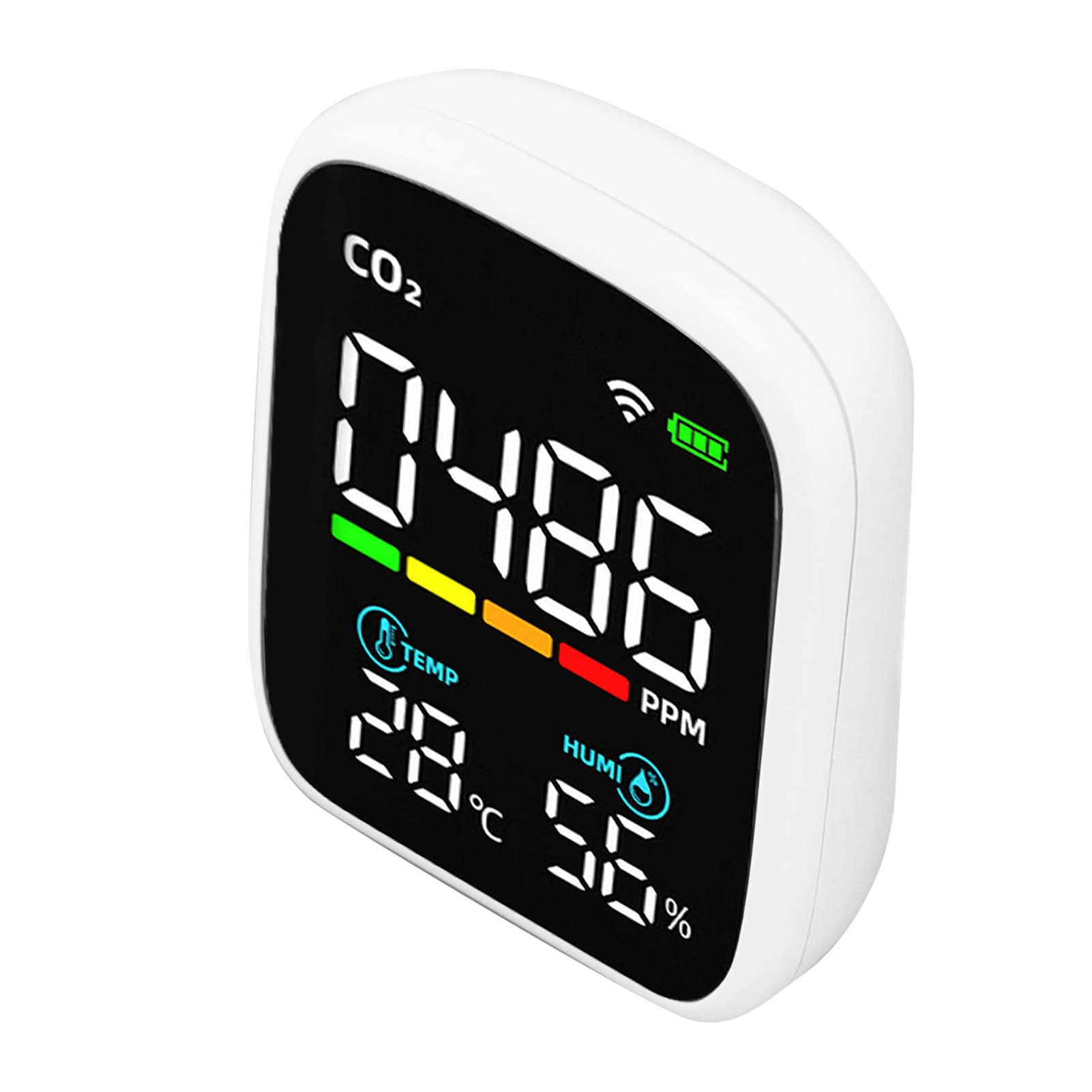 Monitor della qualità Dell'aria Rilevatore Multifunzionale 8 in 1 di Anidride Carbonica e PM2.5 per Casa e Ufficio Materiale ABS