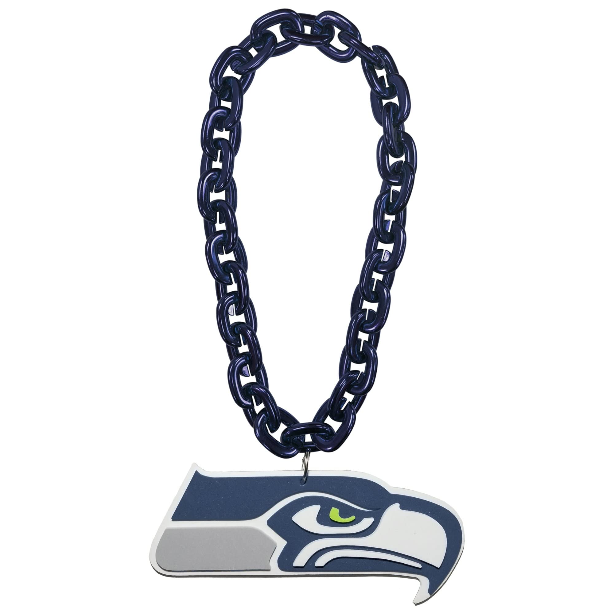 Seattle Seahawks NFL FanChain Collier avec pendentif logo, multicolore, 15 cm x 15 cm x 2 cm