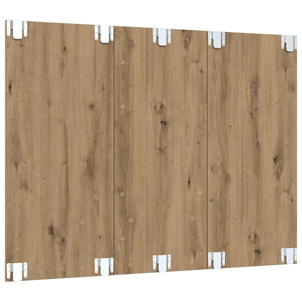 Mobile TV con ripiani e pannello posteriore in legno rovere Artisan, set montato a parete 120 x 23,5 x 90 cm con ripiani 5 x 90 cm per soggiorno