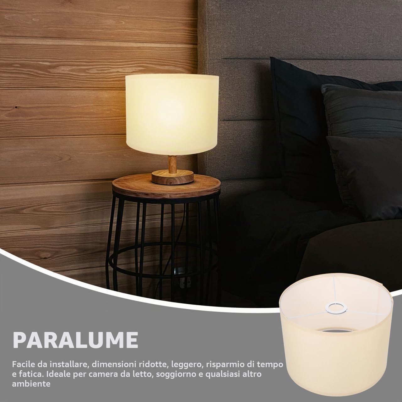 OSALADI Paralume in Tessuto Beige 11.81X11.81X8.46In Paralume Moderno Per Lampada Da Terra Compatibile Con Lampadina E27 Protezione Occhi Illuminazione Soffusa Per Soggiorno Camera Da Letto