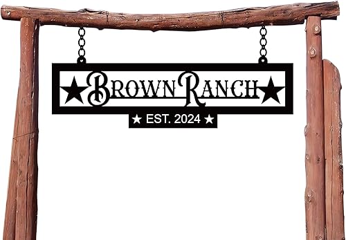 Letrero de metal personalizado con nombre de familia, letrero de apellido para granja, letrero de dirección de granja, letreros de rancho o granja