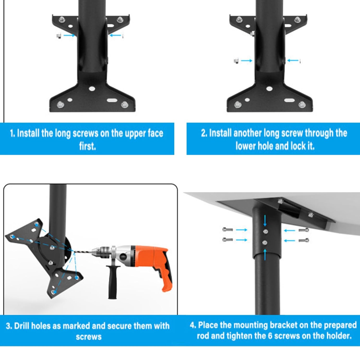 衛星アンテナ用の複数の表面の設置 安全な取り付け用の 360 度回転可能なブラケット 金属取り付けアダプター