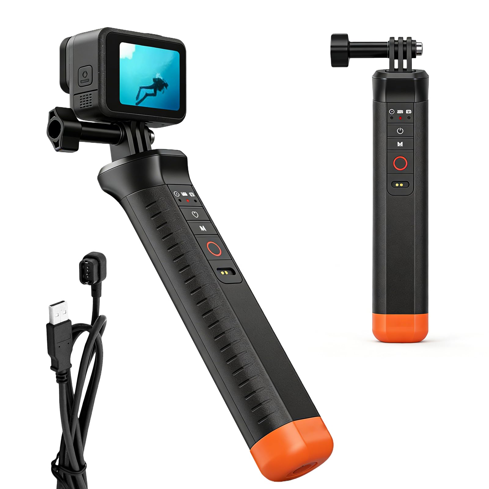 Selfie stick con impugnatura subacquea, monopiede impermeabile con telecomando Bluetooth, impugnatura galleggiante per fotocamera subacquea, adatta per action cam GoPro Hero 13/12/11/10/9