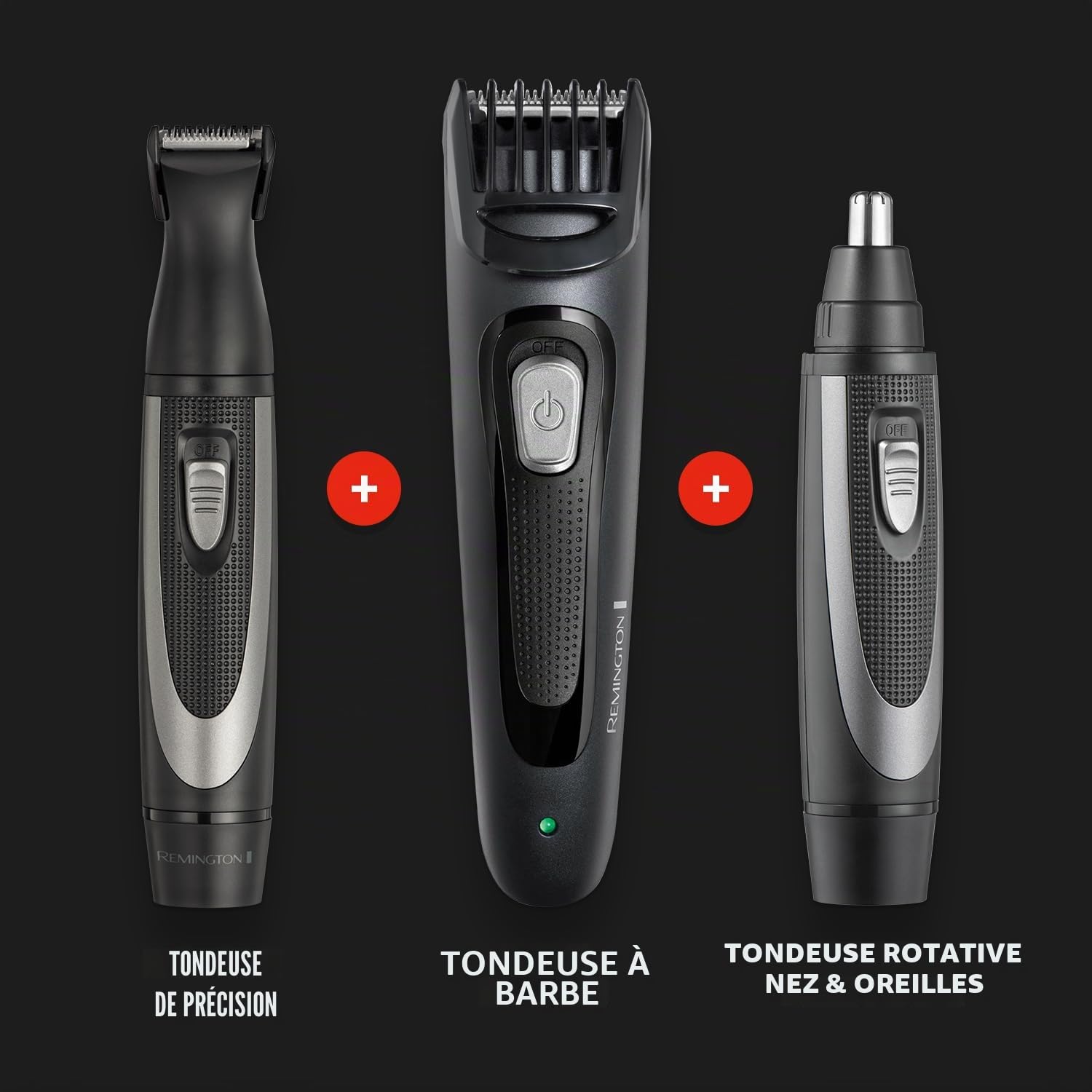 Remington The Works MB905 Kit de tondeuse à barbe avec lames en céramique avancées (kit de 6 pièces : tondeuse à barbe et tondeuse de précision avec peigne à chaumes, tondeuse nez et oreille,