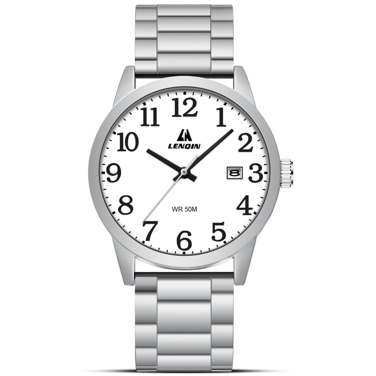 LN LENQIN Reloj Hombre Relojes Acero Inoxidable para Hombre Reloj Cuarzo Analógico Relojes Pulsera para Hombre A Prueba Agua Reloj para Hombre Moda Reloj para Hombre Diseño con Fecha