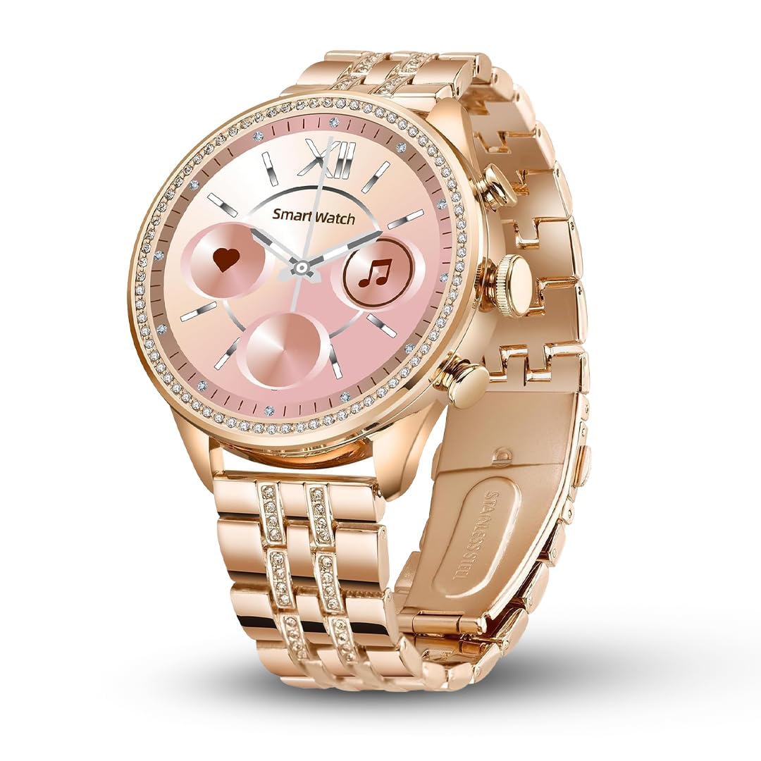 MICROBOTS GEN 9 Smartwatch for Women & Girls with Metal Strap & HD Display, Bluetooth Calling, 100+ Watch Faces, Health Tracker, Sports Modes & IP67 Waterproof(Rose Gold)-image-31