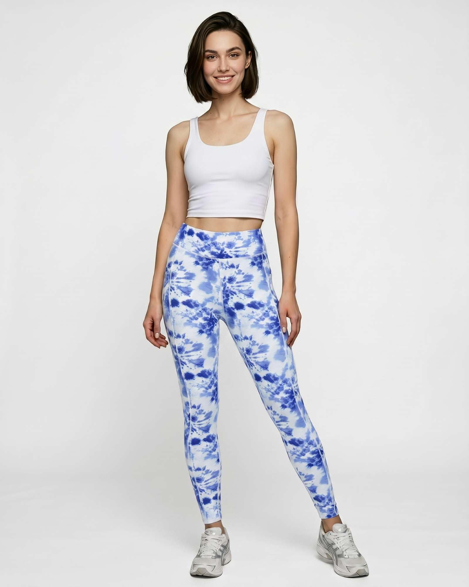 Real Essentials 4er-Pack: Damen-Leggings, volle Länge, enganliegend, athletisch, Yoga, Performance, mit Taschen (erhältlich in Übergröße)