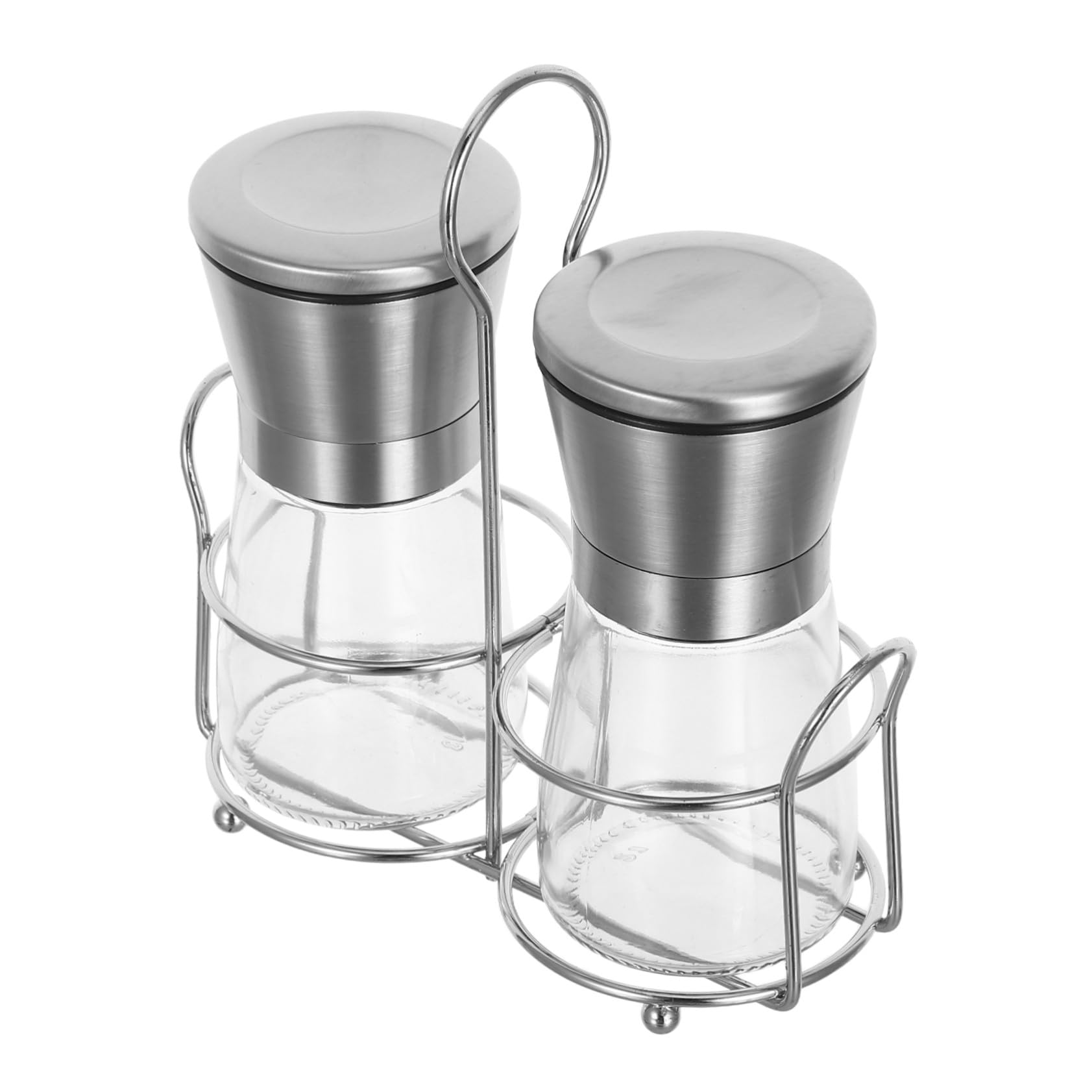 STOBAZA Macina Pepe Manuale Set con Macina Regolabile in Acciaio Inossidabile e Supporto in Vetro per Cucine Domestiche e Barbecue Esterni