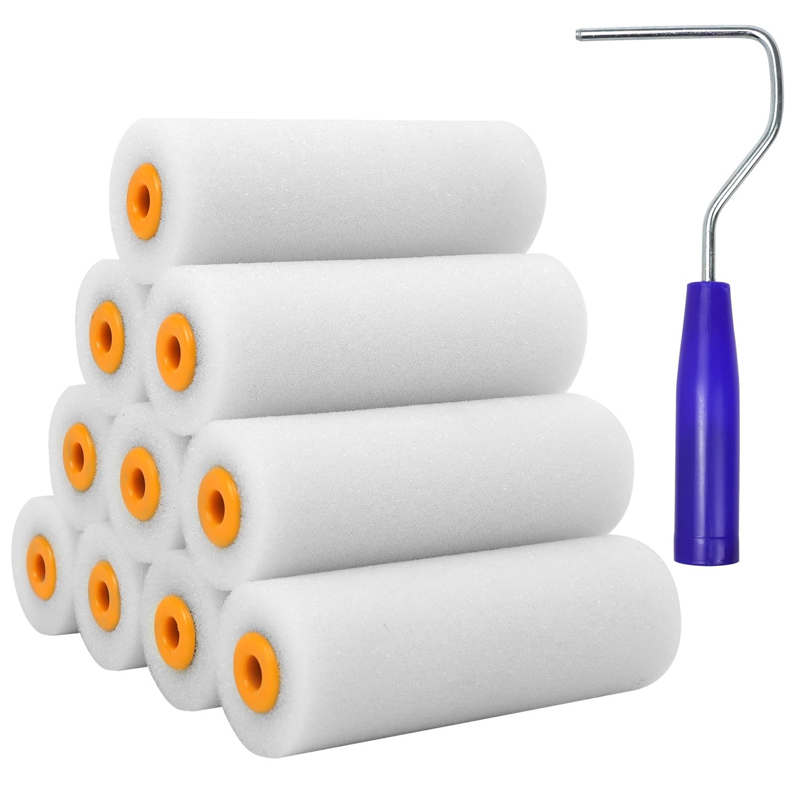 Rullo di vernice piccolo 10 cm, 10 pezzi per pittura da parete con rullo di vernice, rotolo di vernice per vernice, rotolo di schiuma ad alta densità, per pittura e mobili