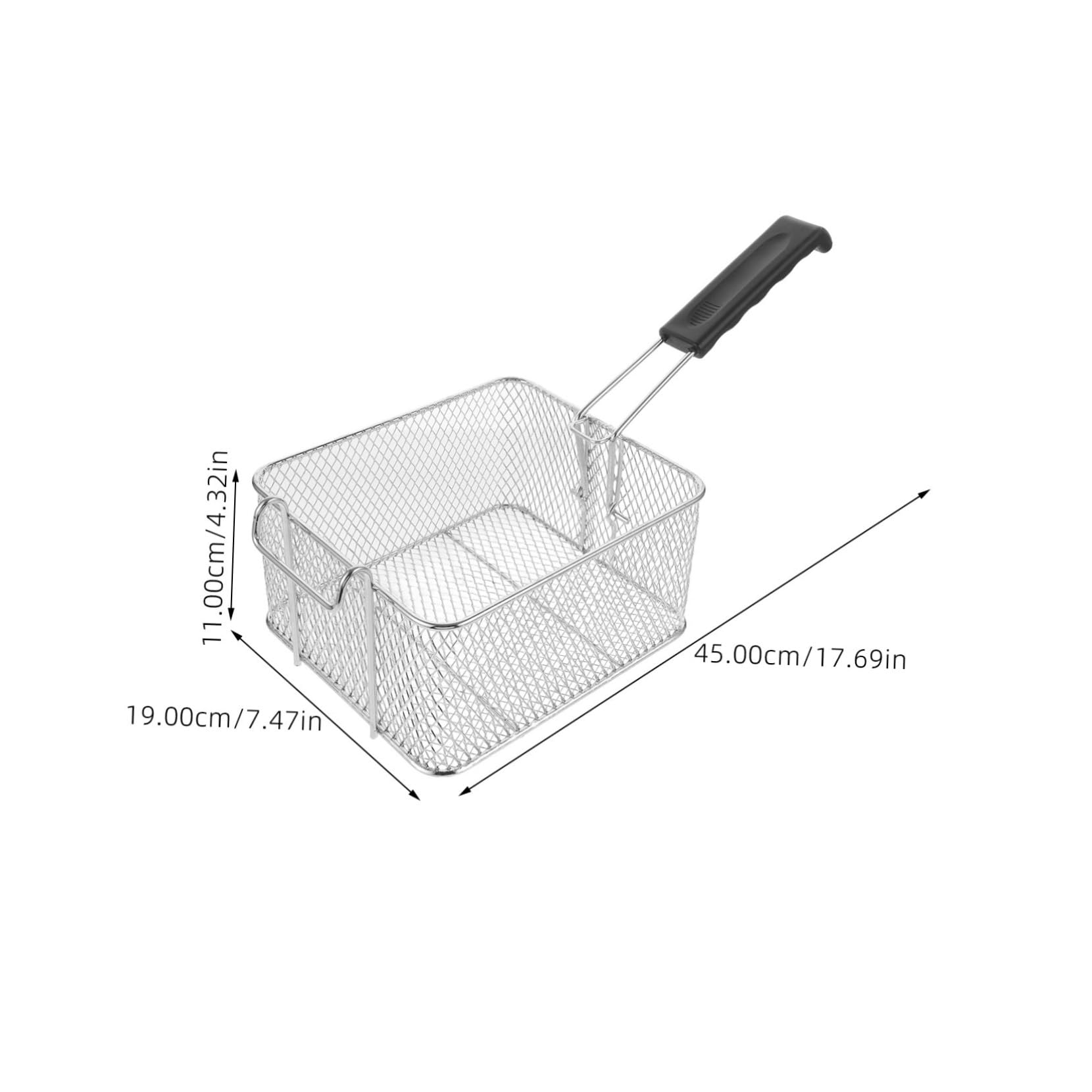 Cabilock 2 Piezas Cesta de Freír Inoxidable con Mango Antideslizante Cesta para Freír Pollo y Papas Fritas Utensilio de Cocina Práctico para y Hogar