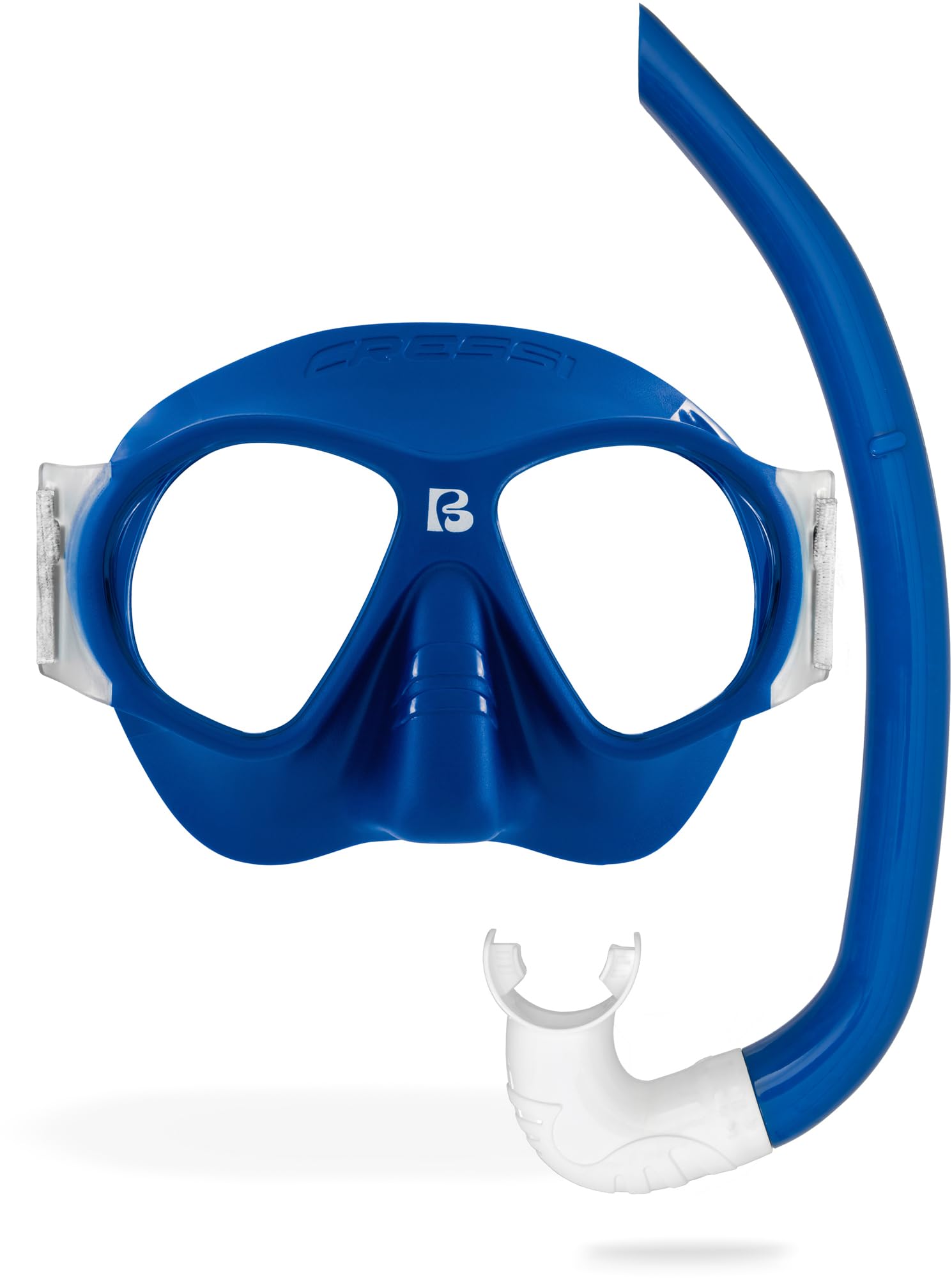 CRESSI since 1946 - Nautilus Combo Kid - Breezy Mask Separate Polycarbonate Lenses + Mini Vibe Snorkel TPR Tube Silicone Mouthpiece Ideal Snorkeling and Surface - Ice Shark - One Size - Kid